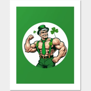 Leprechaun Shamrock Muscledad St Patricks Day Posters and Art